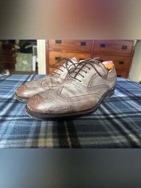 Salvatore Ferragamo Lavorazione Tramezza Brown Leather Men’s Brogues  Size 11 EE